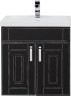 Тумба с раковиной Aquanet Рондо 60 черный антик (2 дверцы)