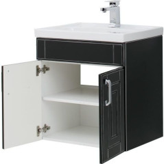 Тумба с раковиной Aquanet Рондо 60 черный антик (2 дверцы)
