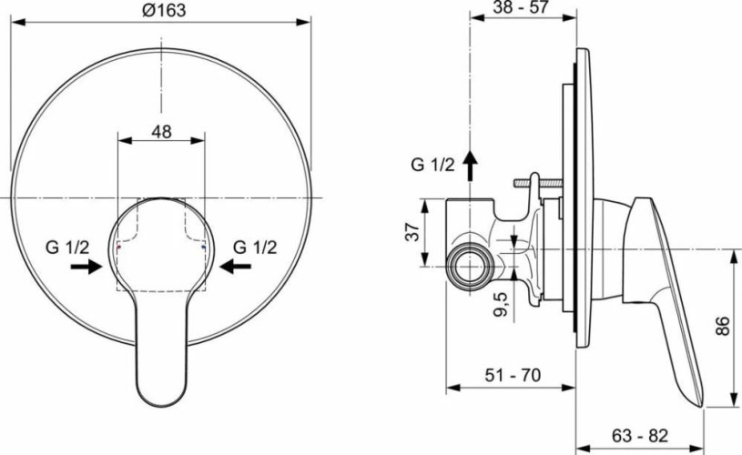 Гигиенический душ со смесителем Ideal Standard Idealspray скрытый монтаж (BD125AA)