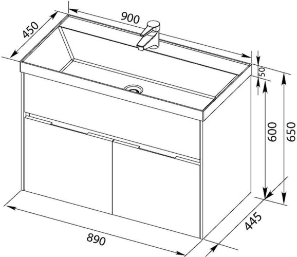 Тумба под раковину Aquanet Латина 90 белый