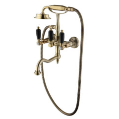 ADRIA-Classik BLACK Смеситель для ванной с душ.комплектом, поворотный излив (бронза) Caprigo 03B-510-vot