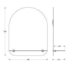 Зеркало настенное с полочкой Optima EVOFORM 40х50 см, BY 0507