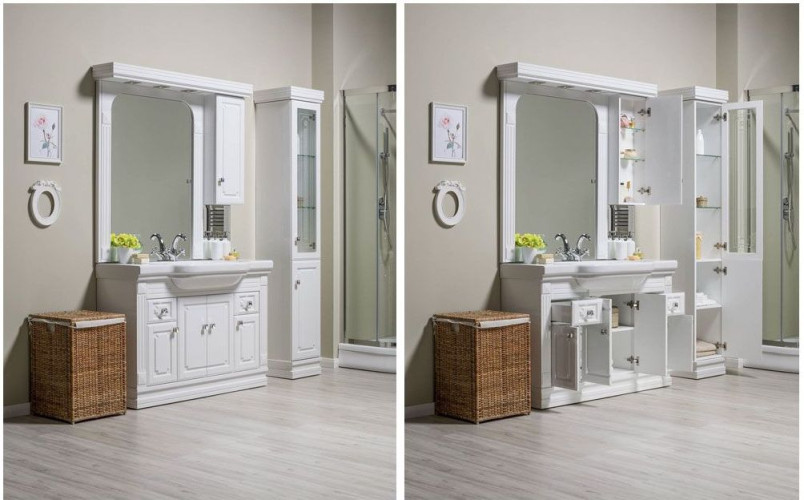 Зеркало-шкаф Aquanet Фредерика 125 белый