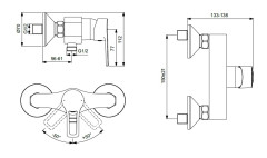 BA398AA VIDIMA HYPE Настенный смеситель для душа, керамический картридж 35 мм, функция HWTC, без функции CLICK
