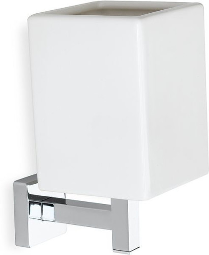 Stil Haus Urania, настенный керамический стакан, цвет никель сатин - белая керамика