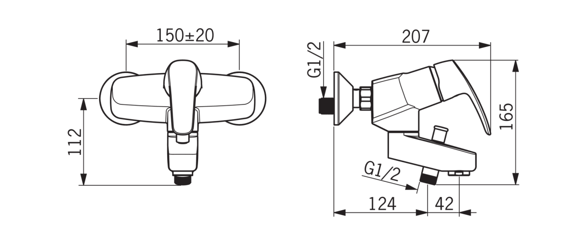 ХХ 1072X Safira NEW Смеситель для ванной и душа
