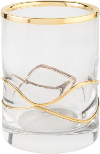 Surya Crystal Stream, стакан 7х7хh10 см, цвет золото