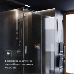 Душевая дверь Roca AREA раздвижная 160х200, толщина полотна 8мм правая, цвет профиля хром