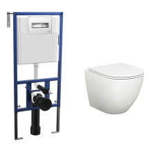 Комплект унитаза Bauedge BL0001 с инсталляцией Nova NV4501 и кнопкой Nova NV7322