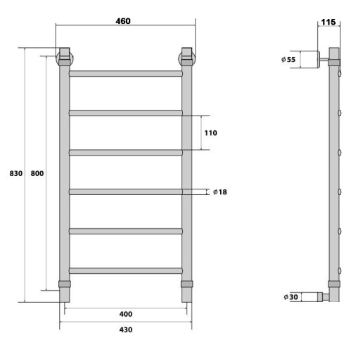 Полотенцесушитель Energy Classik 800/400