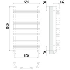 Полотенцесушитель TERMINUS Люкс Марио П19 500х1000 NEW