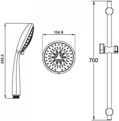 Душевой гарнитур Esko Shower Circle 5b Set SCS5B