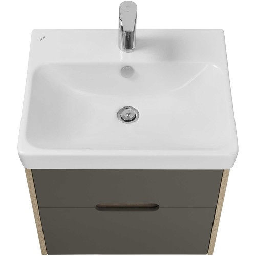 Тумба под раковину AQUATON Оливия 55 подвесная Грей/Дуб Ойстер (1A254201OLUG0)