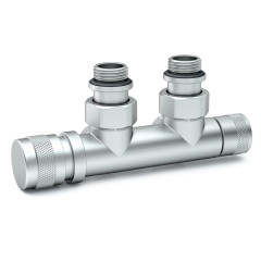 Узел нижнего подключения SR Rubinetterie угловой 1/2&quot;х3/4&quot;Е Хром матовый (левый)