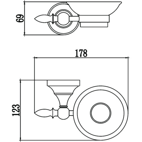 Мыльница керамическая с настенным держателем Savol S-06859A хром