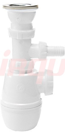 Сифон для раковины Wirquin"МИНОР" с выпуском и с отводом для стиральной машины (30718032)