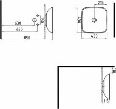 Раковина Bien HARMONY на столешницу 430х430х115