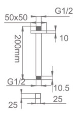 Держатель верхнего душа потолочный Gllon ST005 арт. 07040050-06