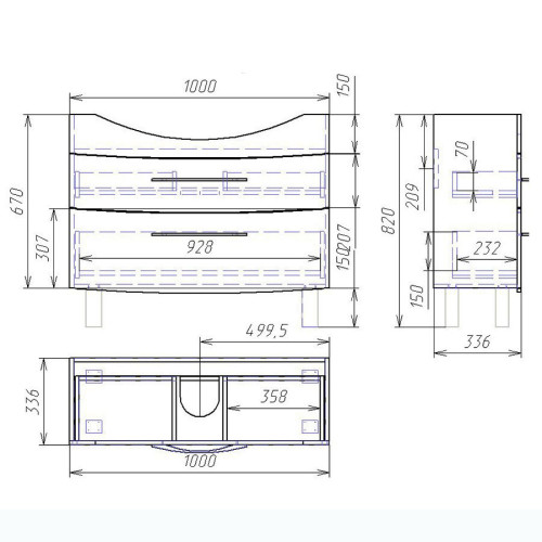 Тумба OWL 1975 Vessla stor 105, белый лак