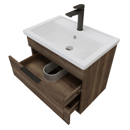 Тумба подвесная Grossman ФОРТА-70 см с 2-я ящ. темный дуб (ум.Фостер-70)