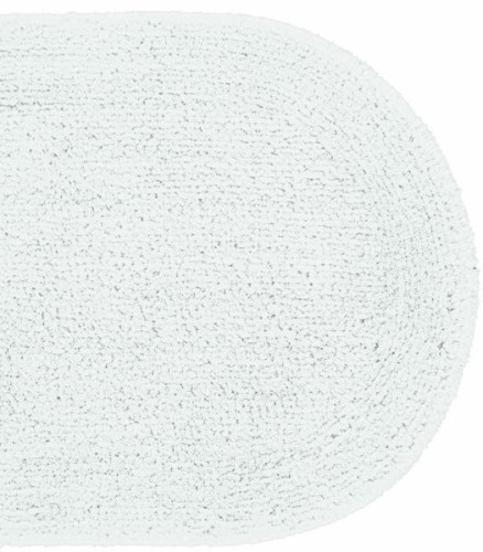 Batex Duo Cotton, двухсторонний овальный коврик из 100% хлопка c вырезом под унитаз, размер 60x55 см, цвет белый
