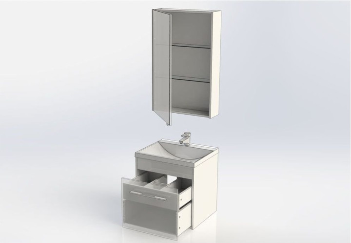 Мебель для ванной Aquanet Августа 58 белый (ручка хром)