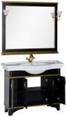 Мебель для ванной Aquanet Валенса 110 черный краколет/золото