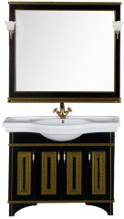 Мебель для ванной Aquanet Валенса 110 черный краколет/золото