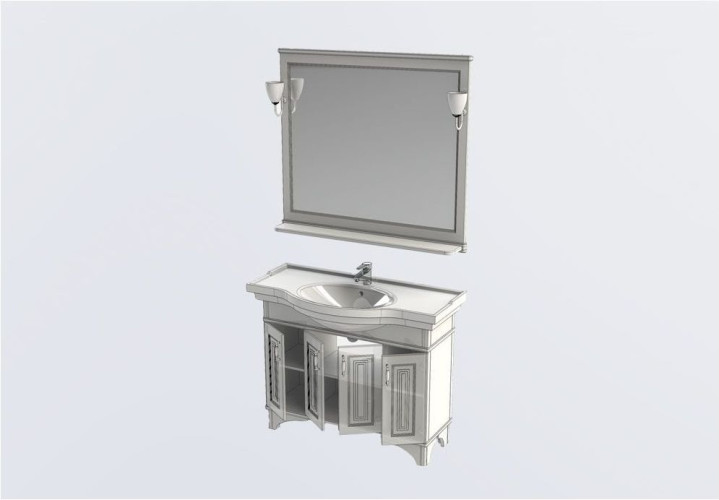 Мебель для ванной Aquanet Валенса 110 черный краколет/золото