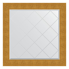 Зеркало настенное с гравировкой EVOFORM в багетной раме чеканка золотая, 86х86 см, BY 4323