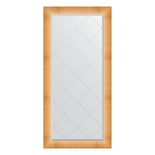 Зеркало настенное с гравировкой EVOFORM в багетной раме травленое золото, 76х158 см, BY 4523