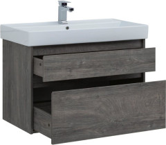Тумба с раковиной Aquanet Nova Lite 90 дуб рошелье (2 ящика)