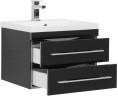 Тумба с раковиной Aquanet Верона NEW 58 черный (подвесная 2 ящика)
