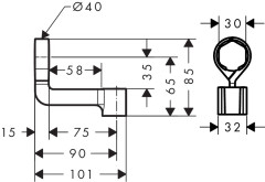 Держатель ручного душа Hansgrohe Porter Reno хром (28335000)