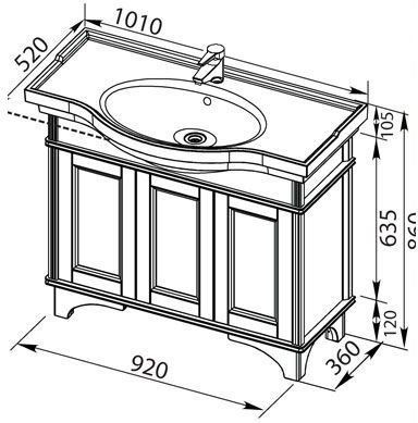 Тумба с раковиной Aquanet Николь 100 орех