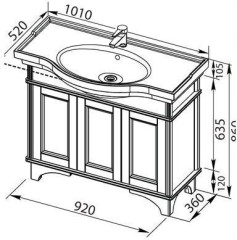 Тумба с раковиной Aquanet Николь 100 орех
