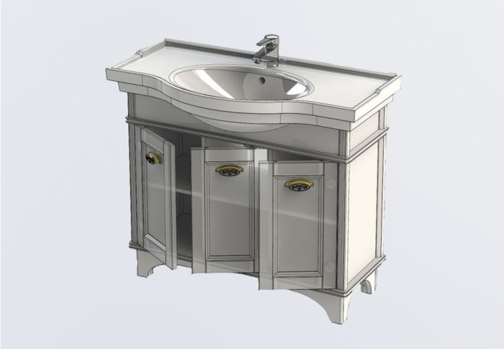 Тумба с раковиной Aquanet Николь 100 орех