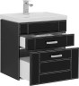 Тумба с раковиной Aquanet Рондо 60 черный антик (2 ящика)