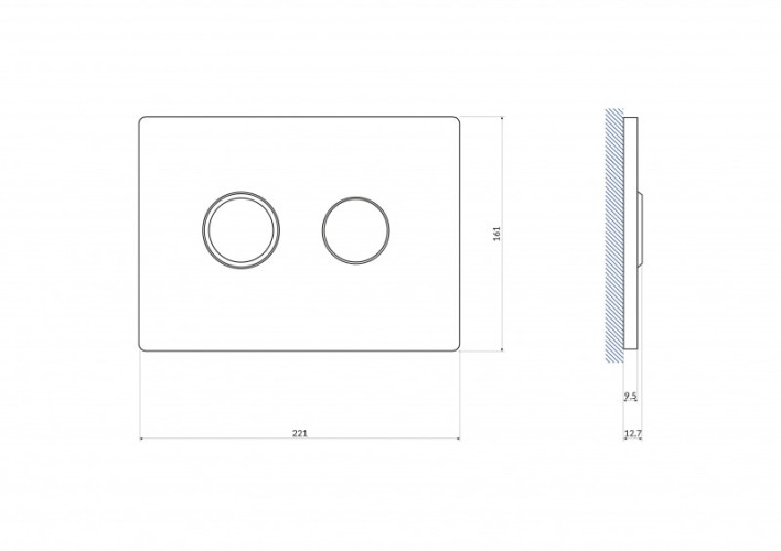 Кнопка Cersanit ACCENTO CIRCLE для AQUA 50 пневматическая пластик хром глянцевый