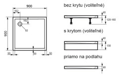 Душевой поддон Huppe Purano 90x90 202161.055