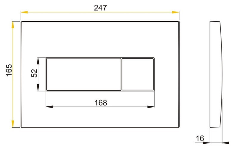 Кнопка смыва alcadrain 24.7х1.6х16.5 для инсталляции, пластик, цвет Хром матовый (M372)