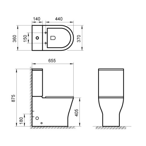 Чаша напольного унитаза BelBagno ACQUA BB340CPR