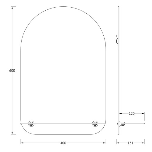 Зеркало настенное с полочкой Optima EVOFORM 40х60 см, BY 0508