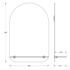 Зеркало настенное с полочкой Optima EVOFORM 40х60 см, BY 0508