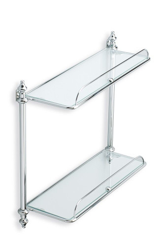 Стеклянная полка 2-х уровневая с ограждением Complementi EL 694, цвет бронза