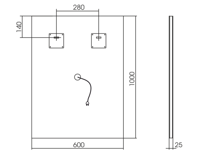 Riga 600х800 - 2 (подогрев, сенсорный выключатель) зеркало