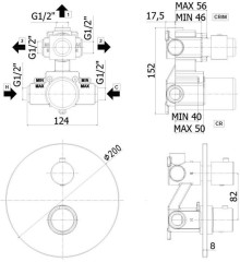 Смеситель для душа Paffoni Light LIQ019CR (с внутренней частью)