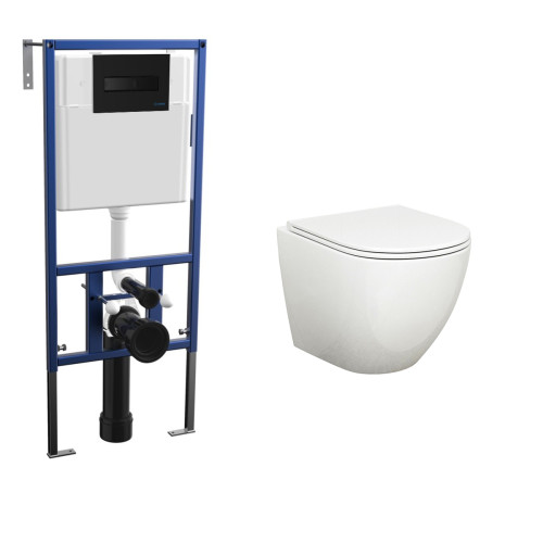 Комплект унитаза Bauedge BL0001 с инсталляцией Nova NV4501 и кнопкой Nova NV7323