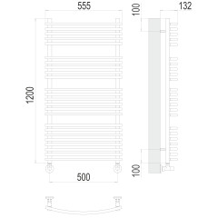 Полотенцесушитель TERMINUS Люкс Марио П24 500х1200 NEW