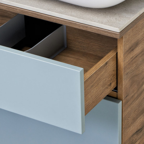 Тумба под раковину AQUATON Мишель 100 NEW подвесная, без столешницы, Дуб Рустикальный (1A256901MIX30)